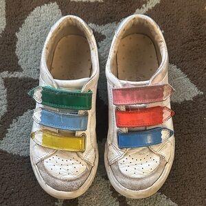 Mini Boden Colorful Crayon 🖍️ 3 Velcro Straps White Kids Sneaker Shoes Size 13